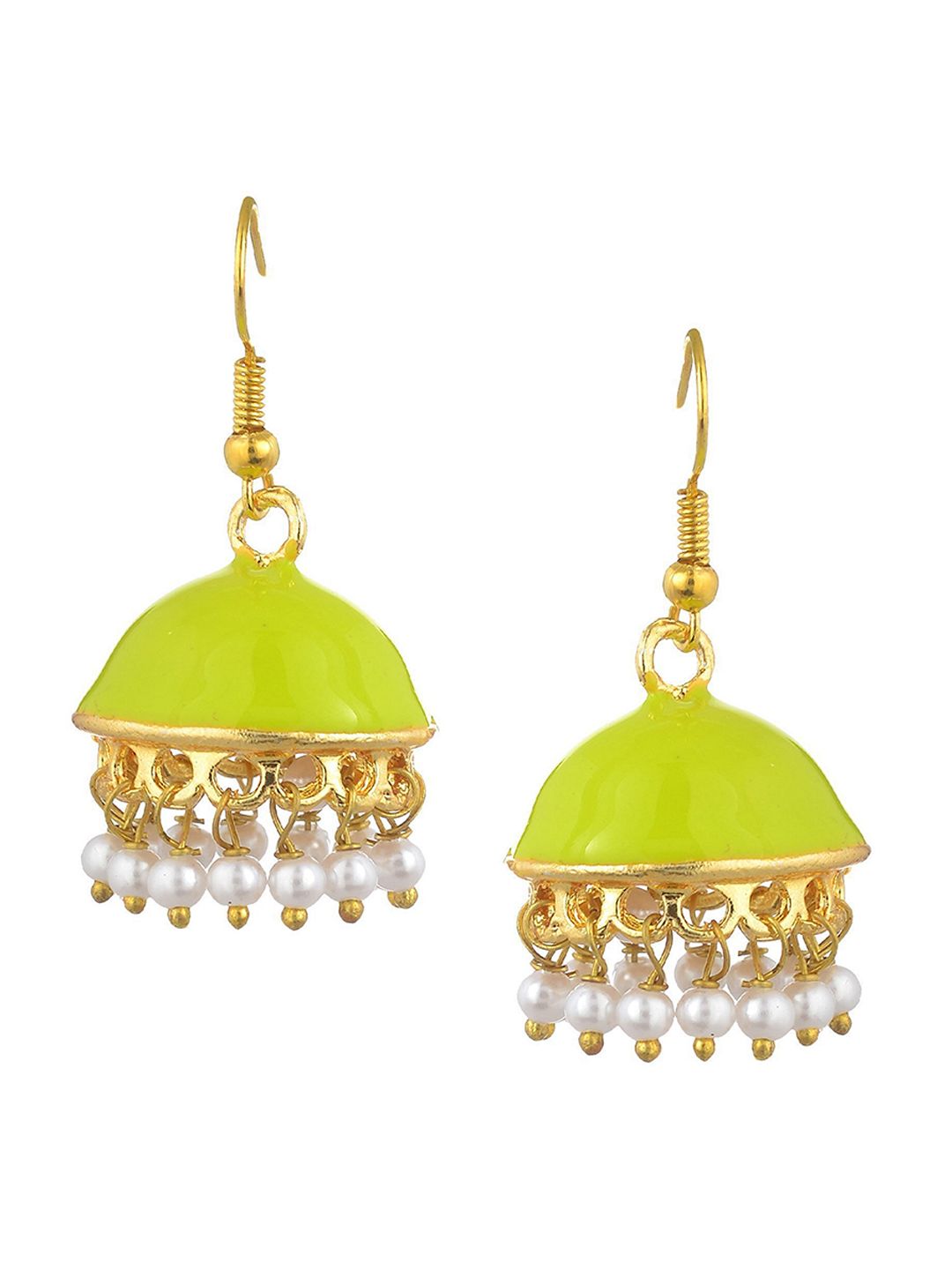 Kshitij Jewels Green Contemporary Jhumkas Earrings Price in India