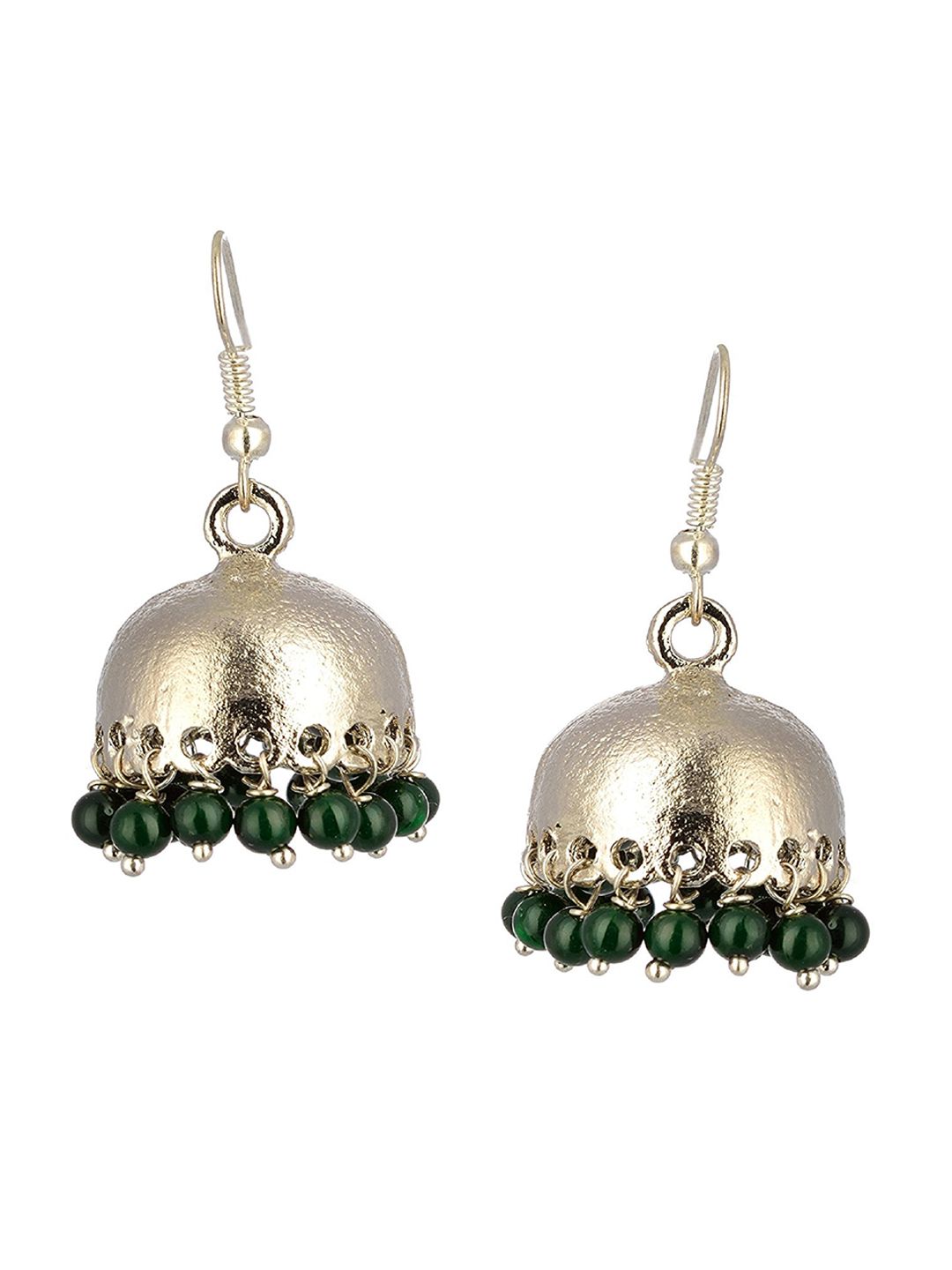 Kshitij Jewels Green Contemporary Jhumkas Earrings Price in India