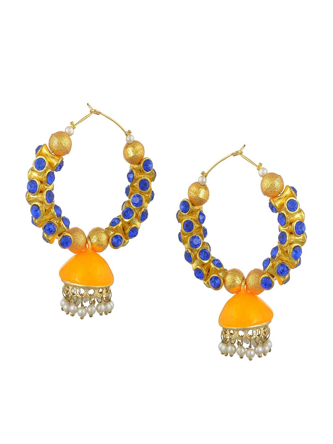 Kshitij Jewels Multicoloured Contemporary Hoop Earrings Price in India