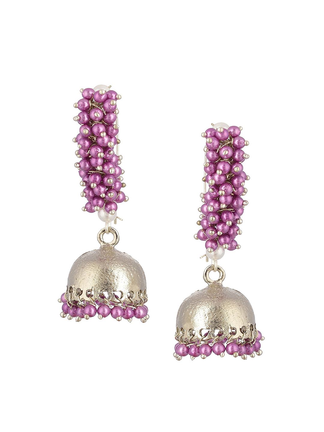 Kshitij Jewels Purple Contemporary Jhumkas Earrings Price in India