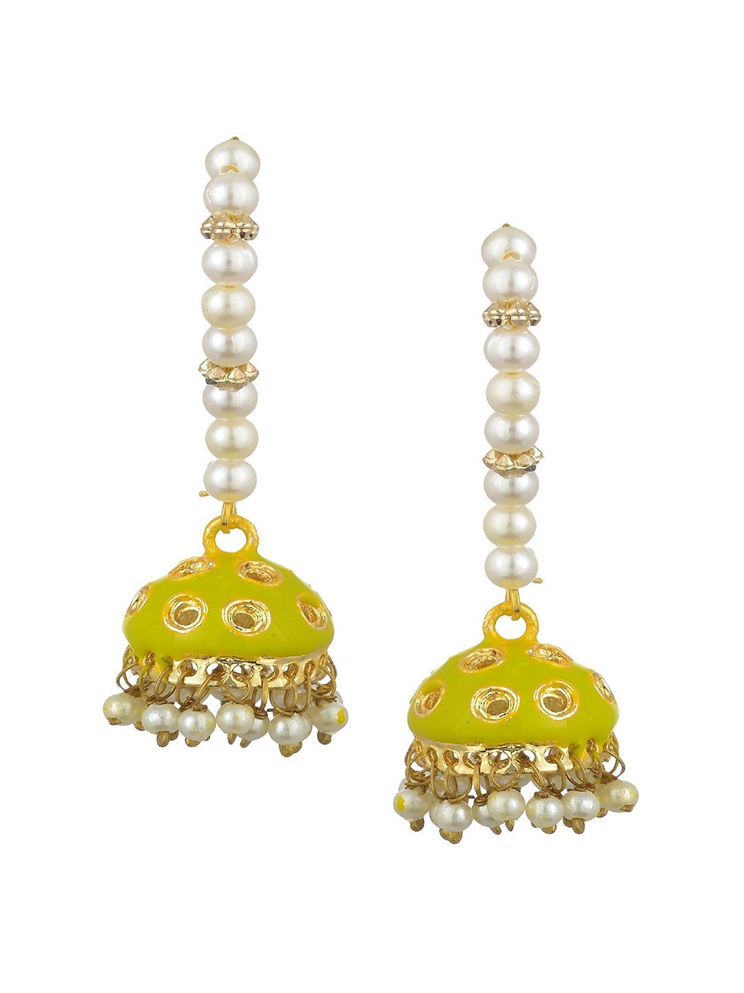 Kshitij Jewels Green Contemporary Jhumkas Earrings Price in India