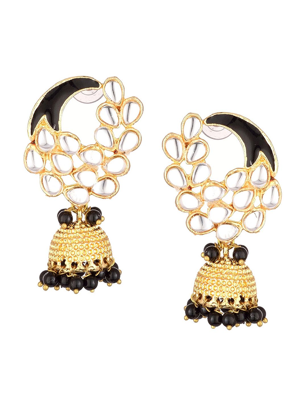 Kshitij Jewels Black Contemporary Jhumkas Earrings Price in India