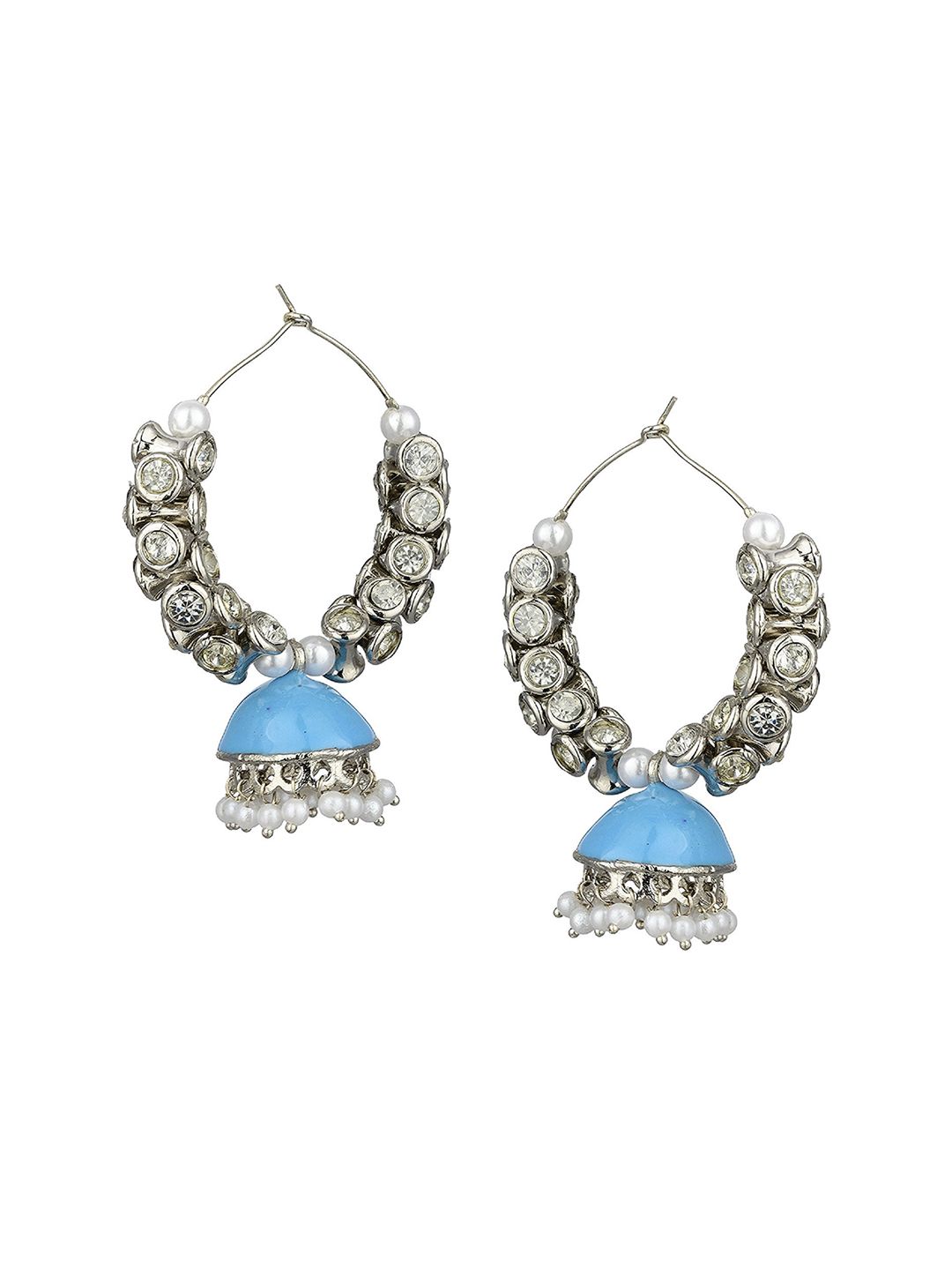 Kshitij Jewels Blue Contemporary Jhumkas Earrings Price in India