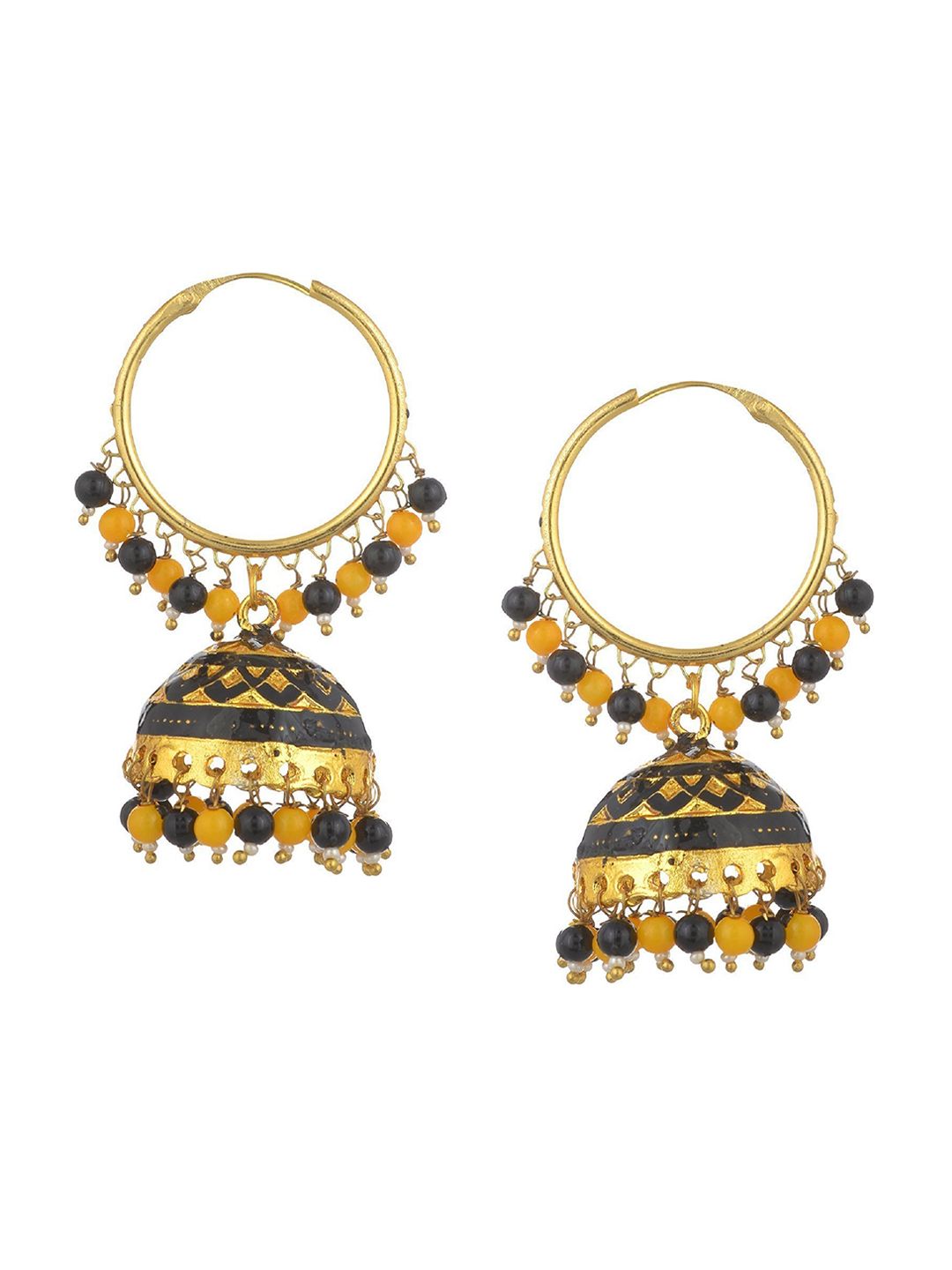 Kshitij Jewels Multicoloured Contemporary Jhumkas Earrings Price in India