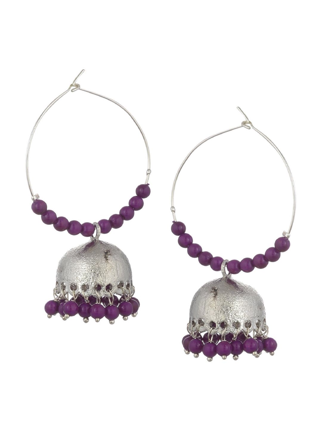 Kshitij Jewels Purple Contemporary Jhumkas Earrings Price in India