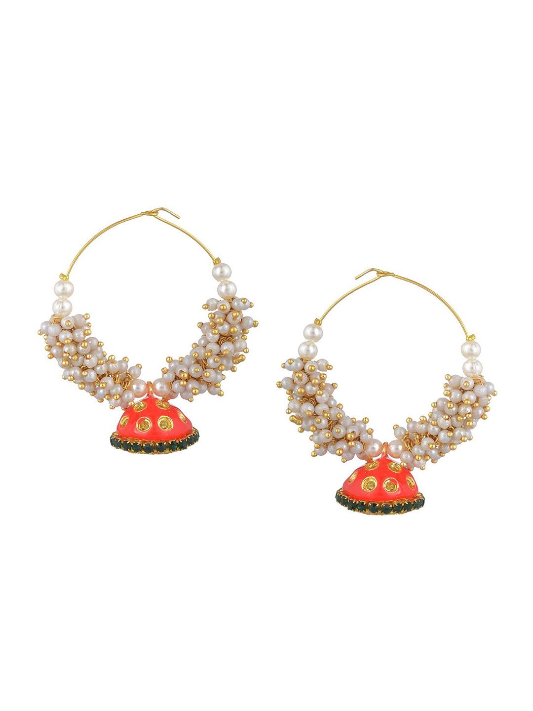 Kshitij Jewels Multicoloured Contemporary Hoop Earrings Price in India