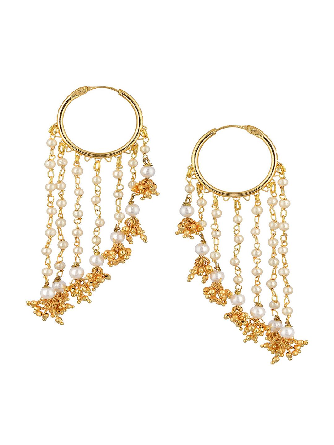 Kshitij Jewels Gold-Toned Contemporary Drop Earrings Price in India