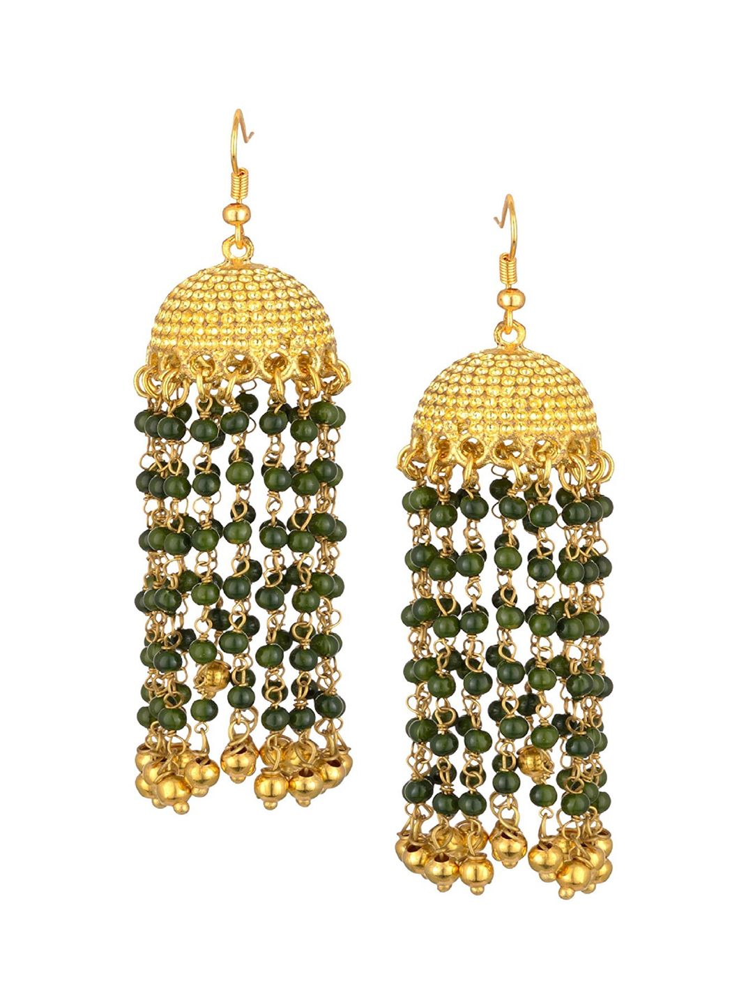 Kshitij Jewels Green Contemporary Jhumkas Earrings Price in India