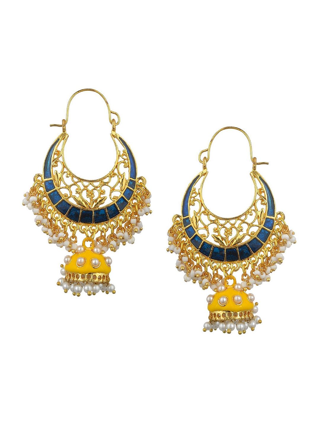 Kshitij Jewels Multicoloured Contemporary Chandbalis Earrings Price in India