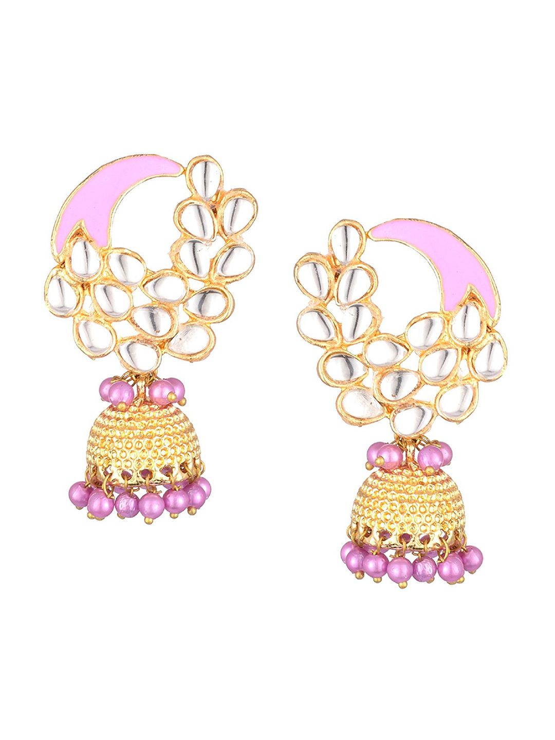 Kshitij Jewels Purple Contemporary Jhumkas Earrings Price in India