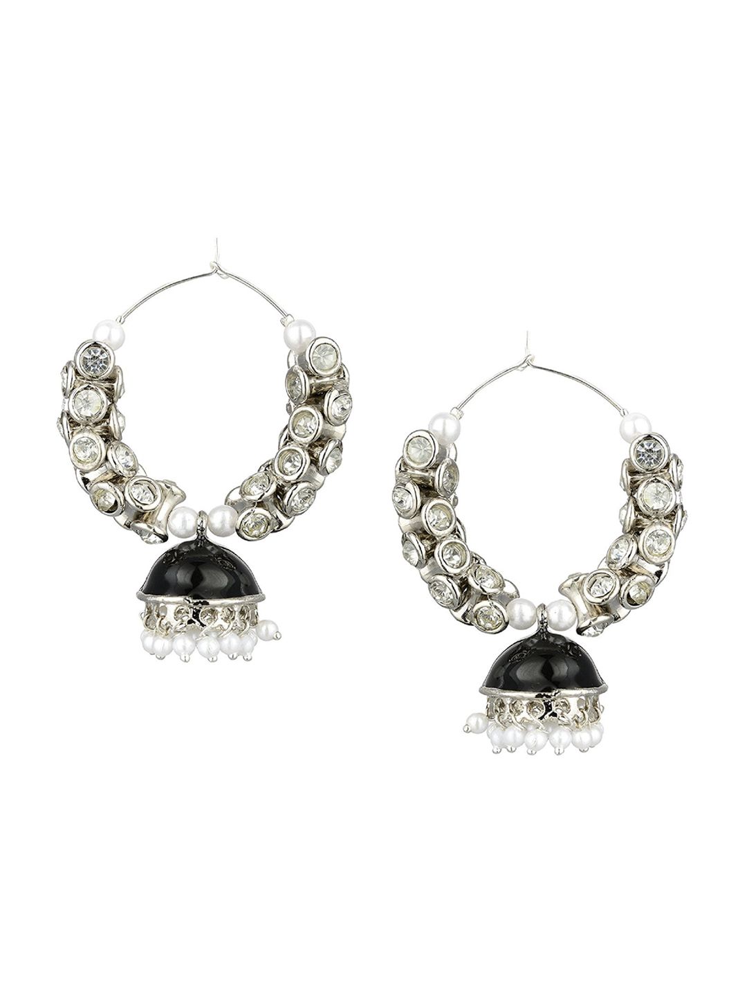 Kshitij Jewels Black Contemporary Jhumkas Earrings Price in India