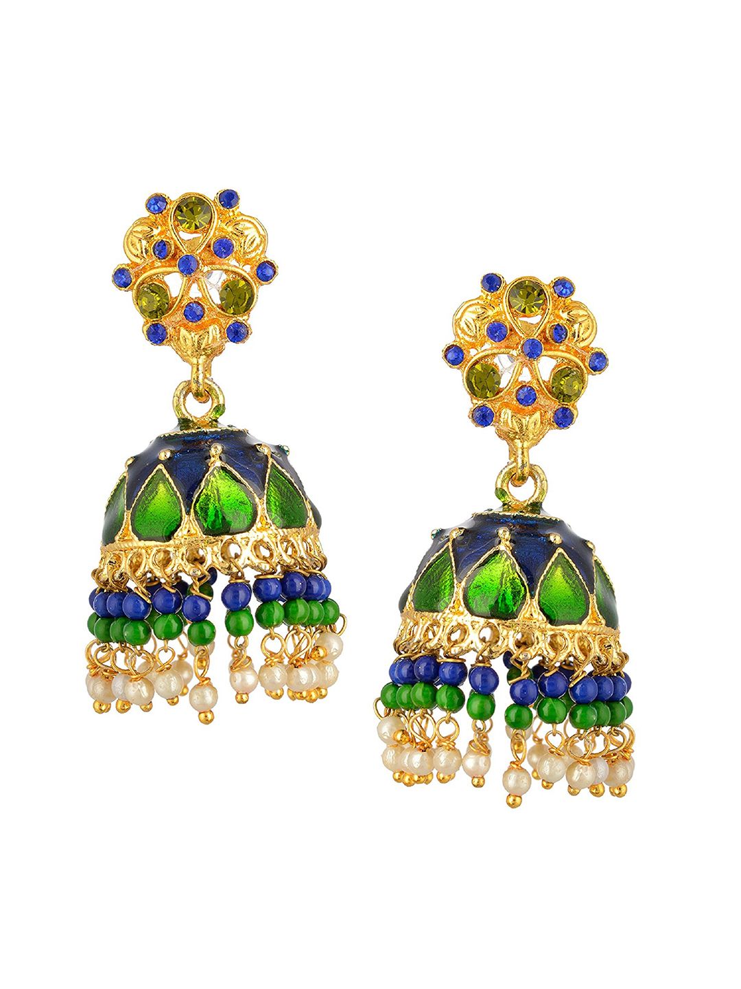 Kshitij Jewels Multicoloured Contemporary Jhumkas Earrings Price in India