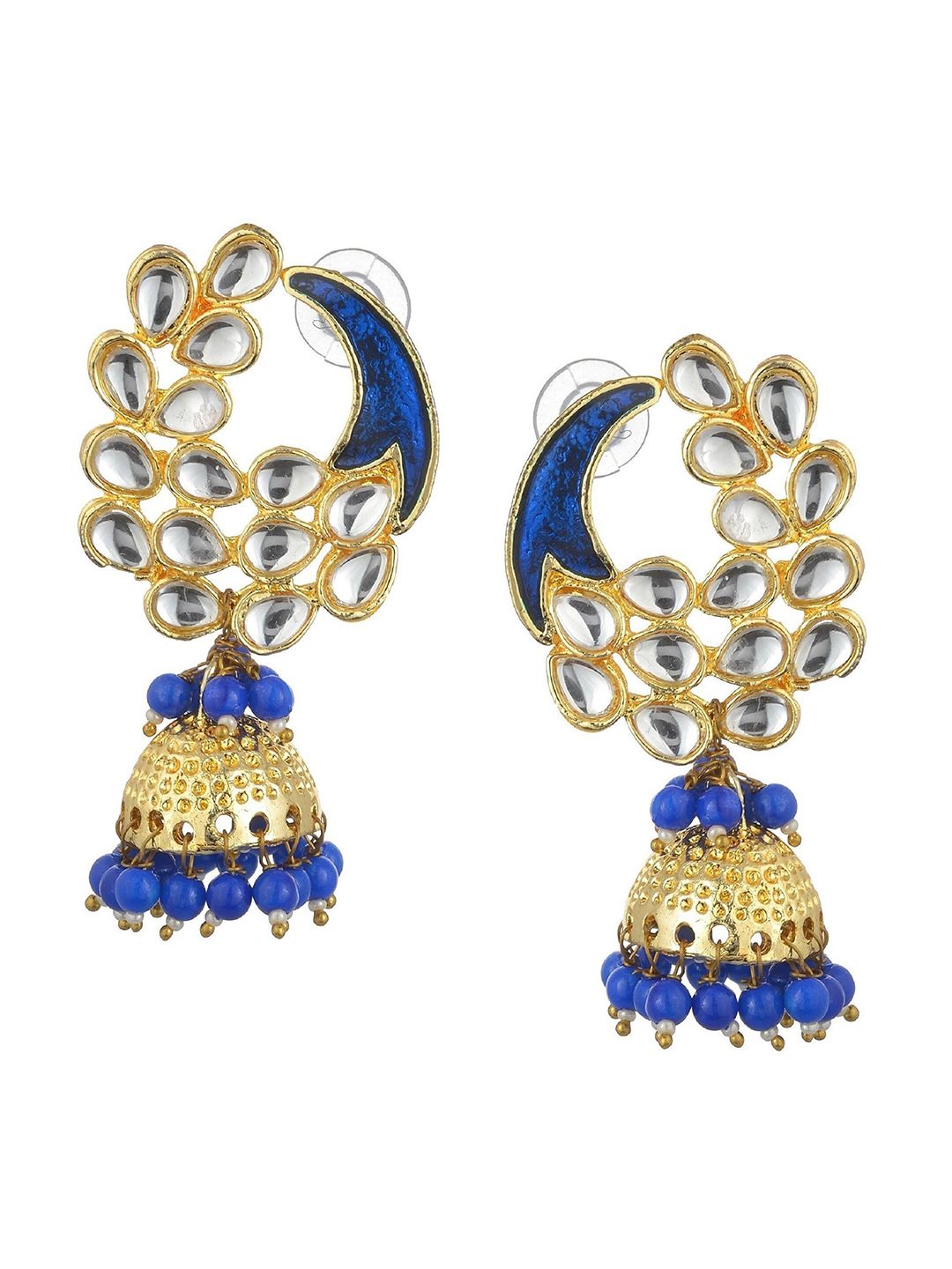 Kshitij Jewels Blue Contemporary Jhumkas Earrings Price in India