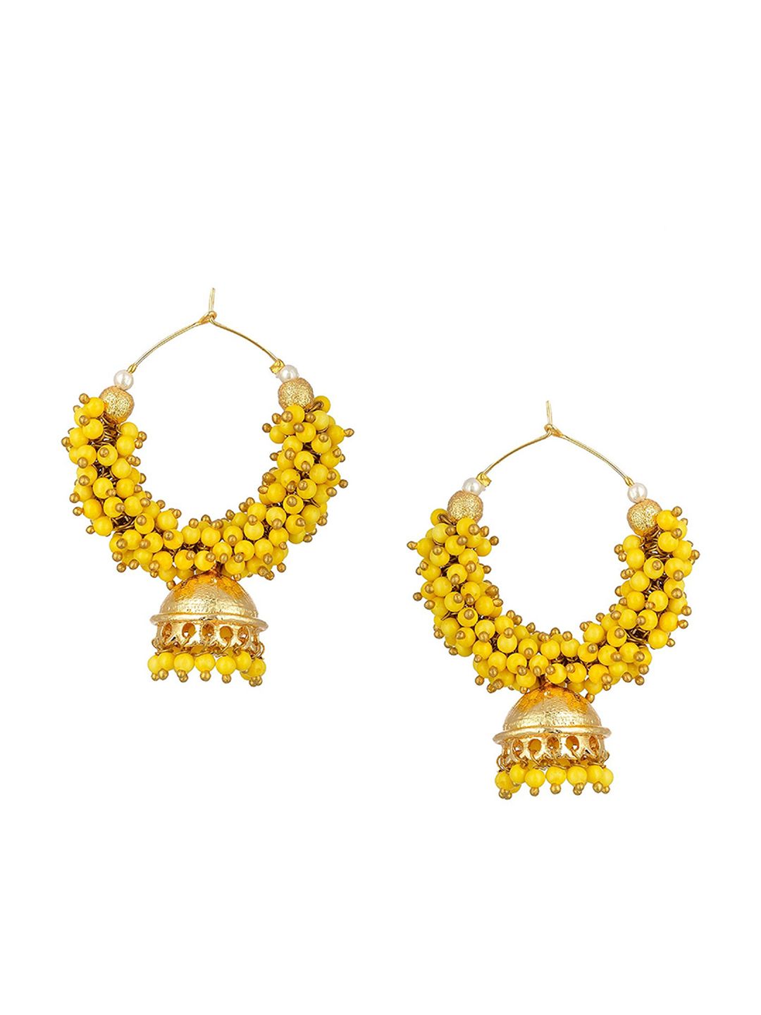 Kshitij Jewels White Contemporary Jhumkas Earrings Price in India