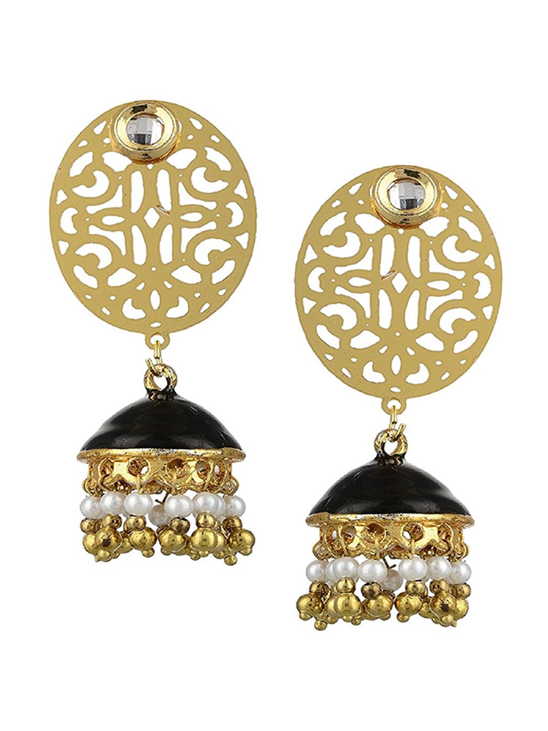 Kshitij Jewels Black Contemporary Drop Earrings Price in India