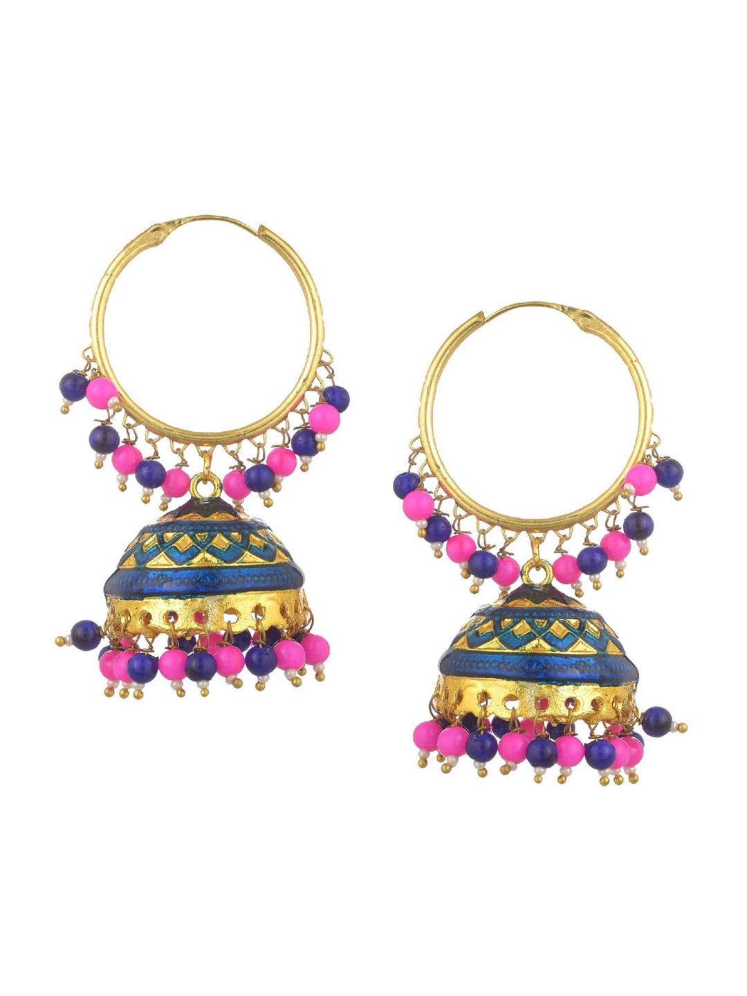 Kshitij Jewels Multicoloured Contemporary Jhumkas Earrings Price in India