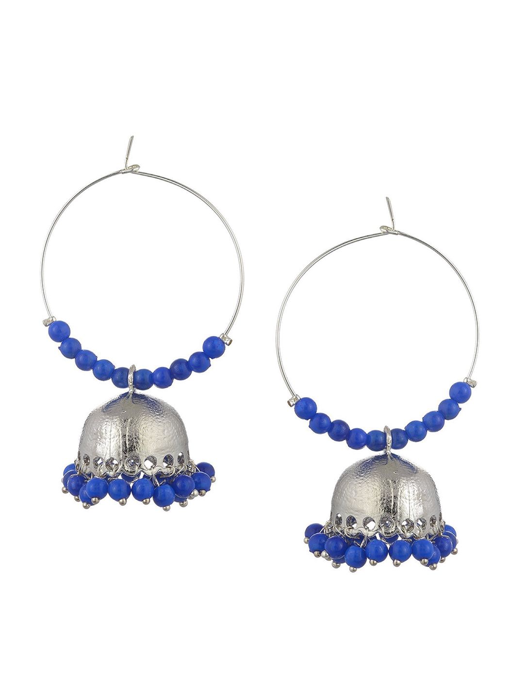 Kshitij Jewels Blue Contemporary Jhumkas Earrings Price in India