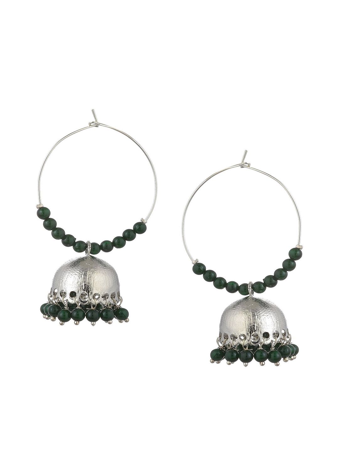 Kshitij Jewels Green Contemporary Jhumkas Earrings Price in India