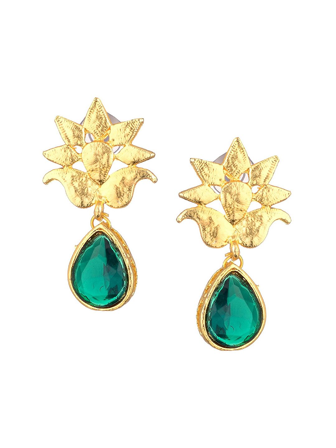 Kshitij Jewels Green Contemporary Drop Earrings Price in India