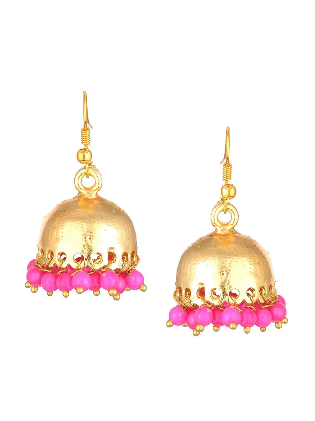 Kshitij Jewels Pink Contemporary Jhumkas Earrings Price in India