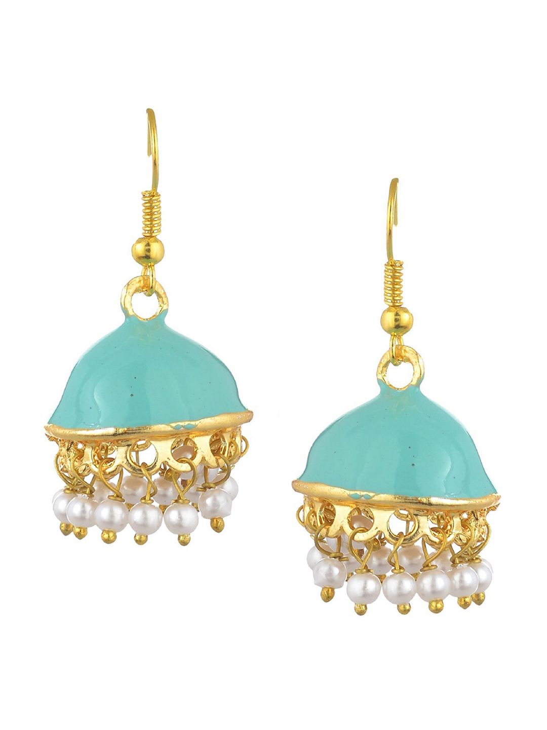 Kshitij Jewels Blue Contemporary Jhumkas Earrings Price in India