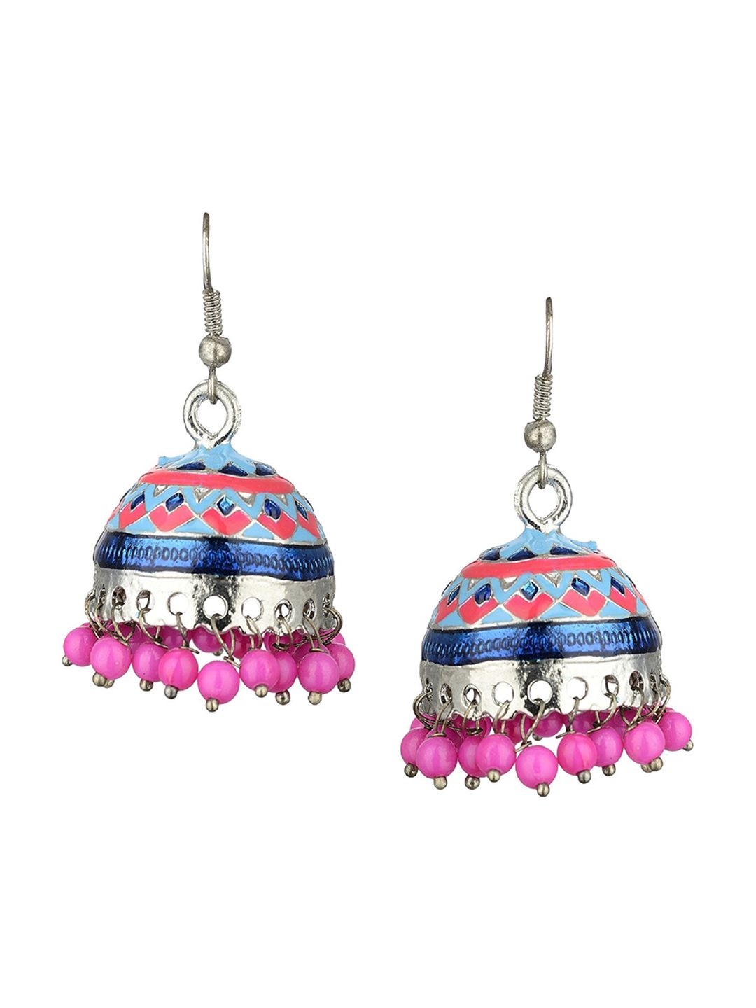 Kshitij Jewels Multicoloured Contemporary Jhumkas Earrings Price in India