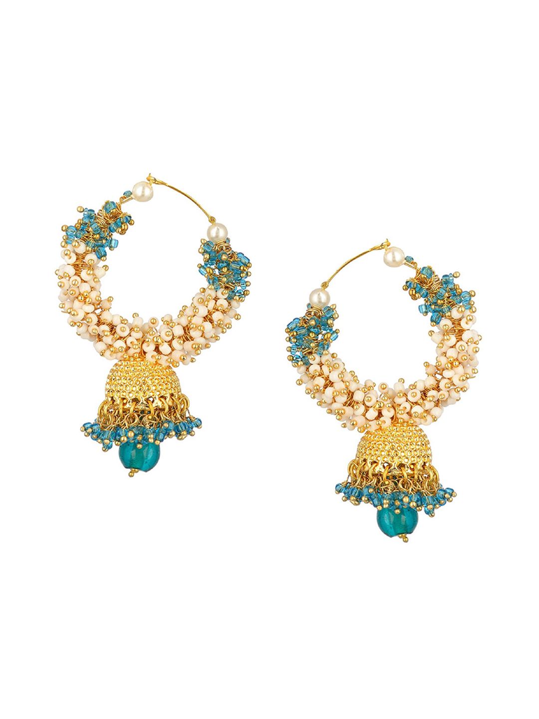 Kshitij Jewels Blue Contemporary Hoop Earrings Price in India