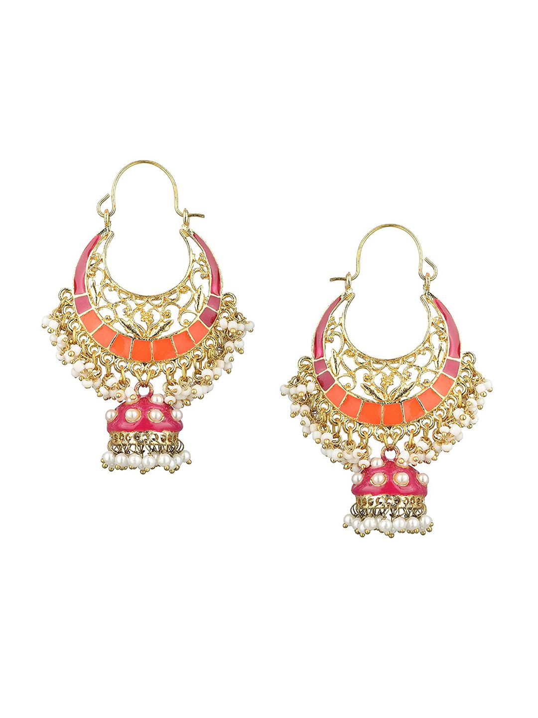 Kshitij Jewels Multicoloured Contemporary Jhumkas Earrings Price in India