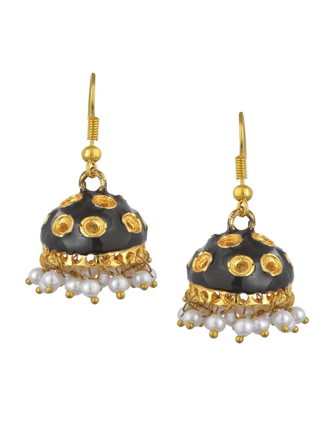 Kshitij Jewels Black Contemporary Jhumkas Earrings Price in India