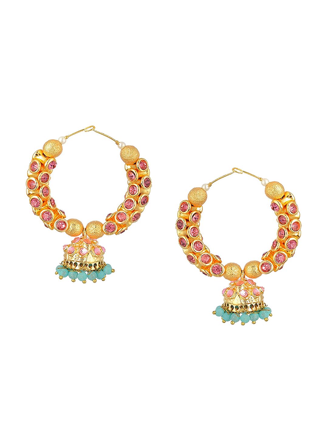 Kshitij Jewels Multicoloured Contemporary Jhumkas Earrings Price in India