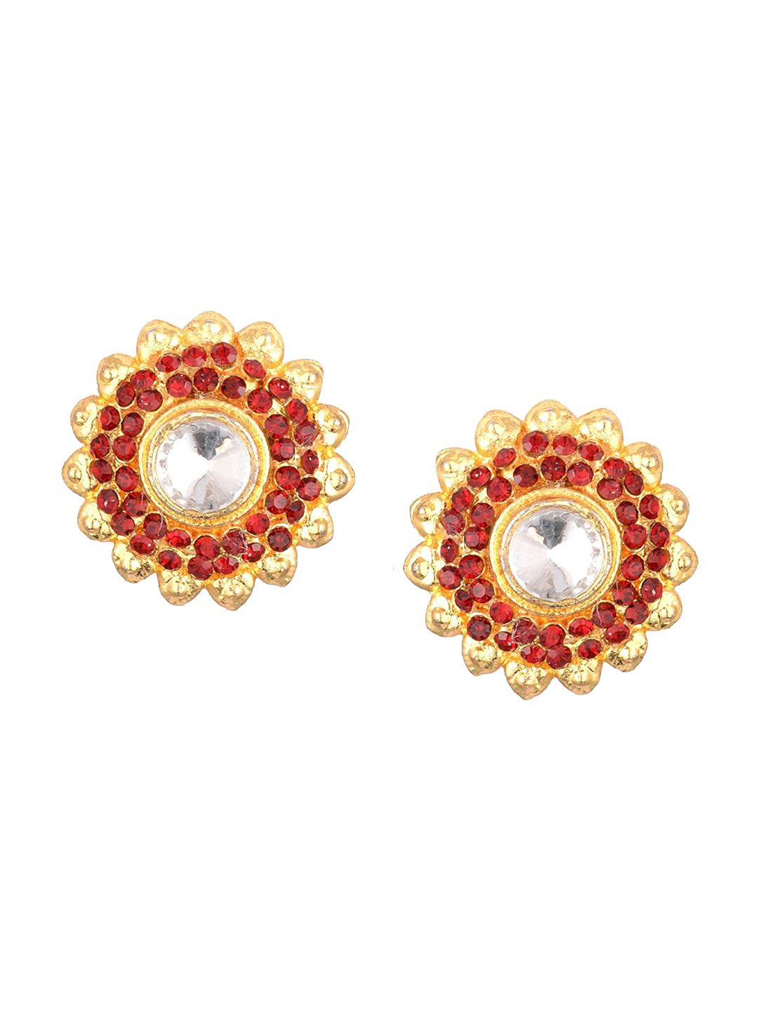 Kshitij Jewels Red Contemporary Studs Earrings Price in India