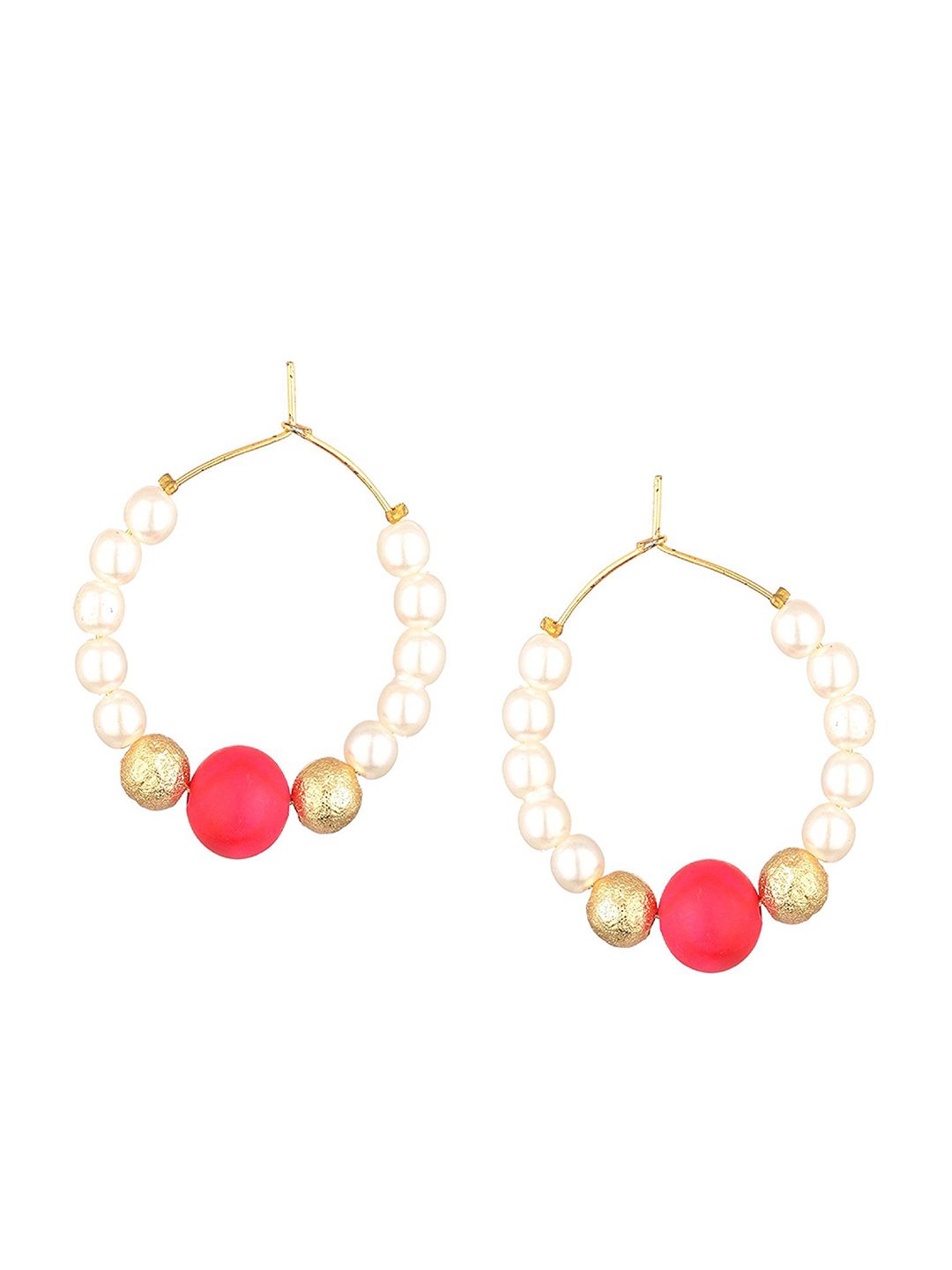 Kshitij Jewels Red Contemporary Hoop Earrings Price in India