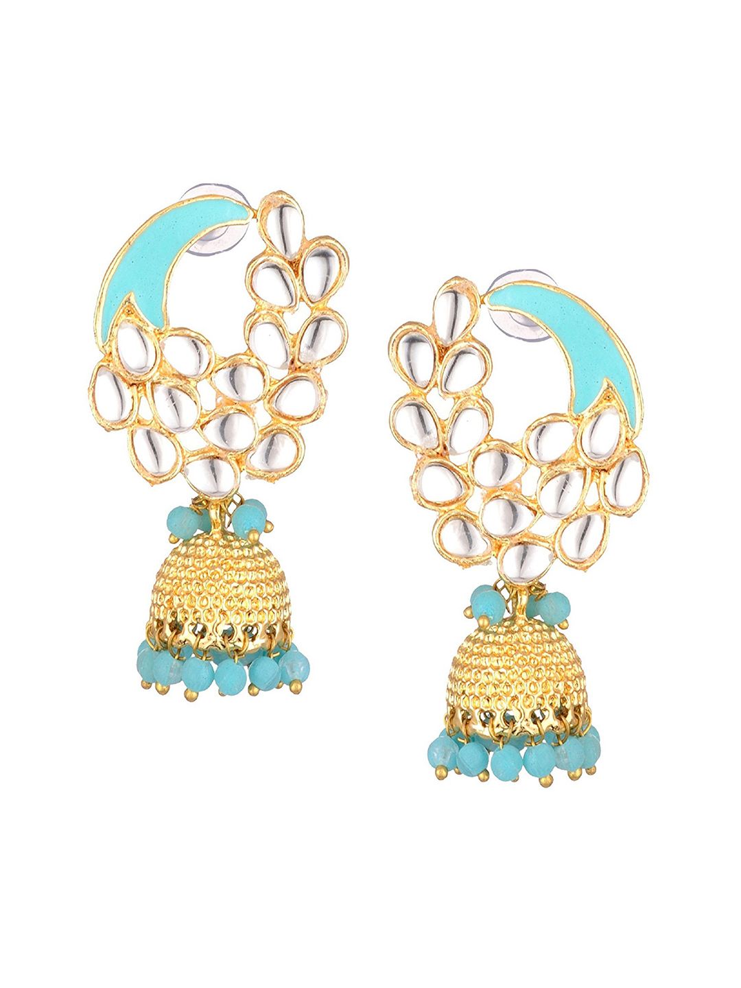 Kshitij Jewels Blue Contemporary Jhumkas Earrings Price in India