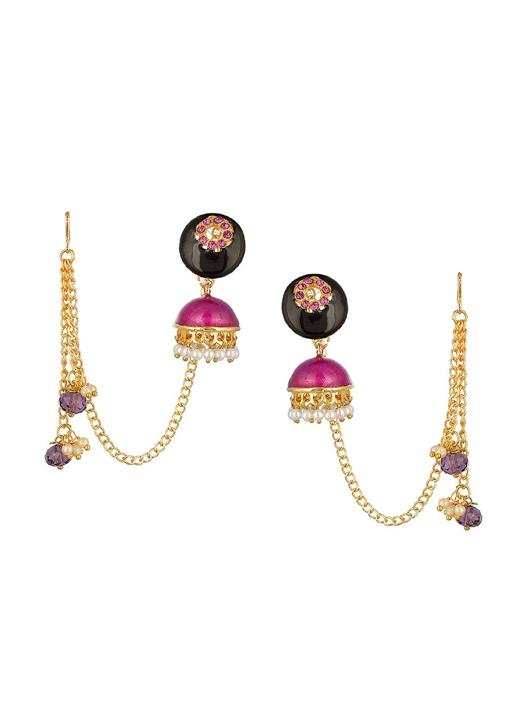 Kshitij Jewels Multicoloured Contemporary Jhumkas Earrings Price in India