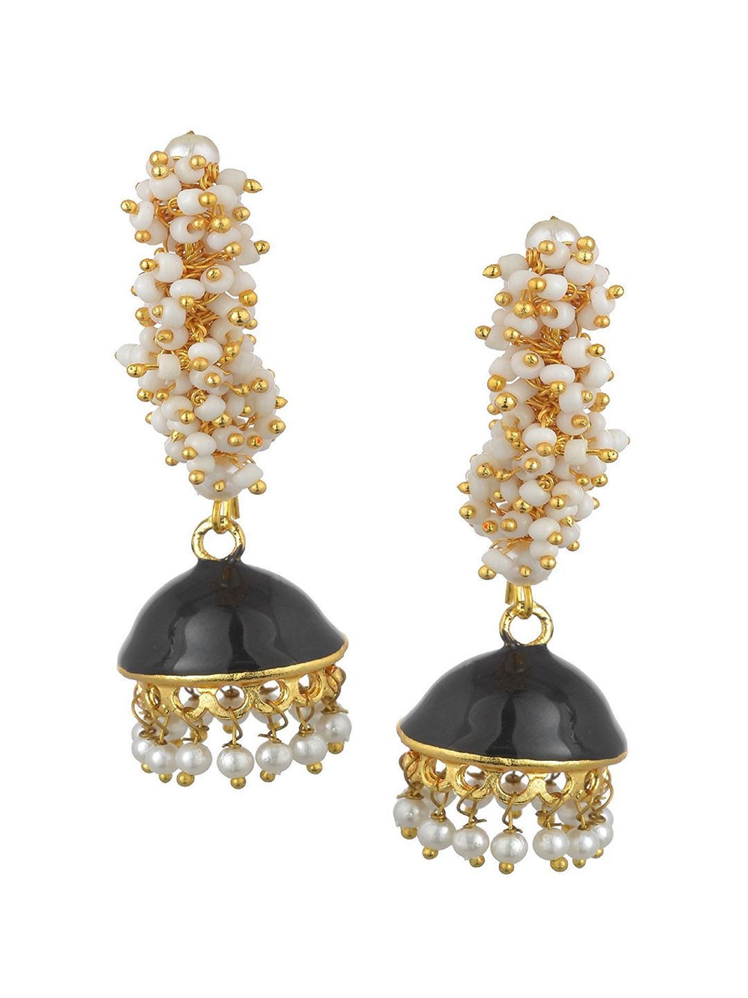 Kshitij Jewels Black Contemporary Jhumkas Earrings Price in India