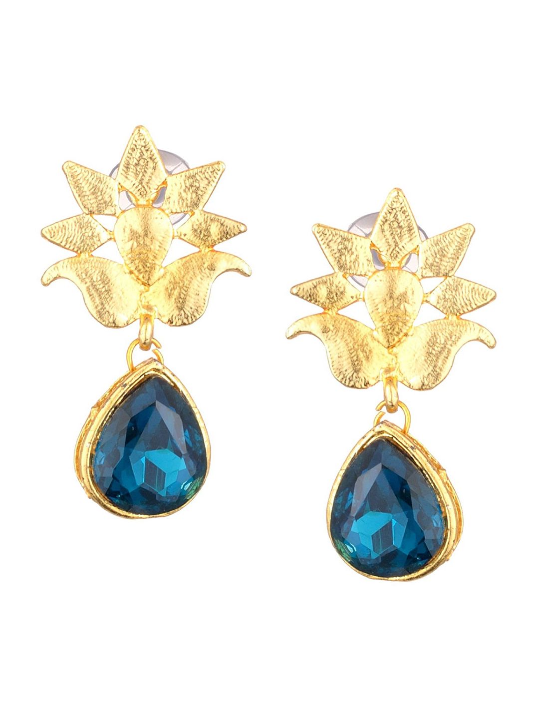 Kshitij Jewels Blue Contemporary Drop Earrings Price in India