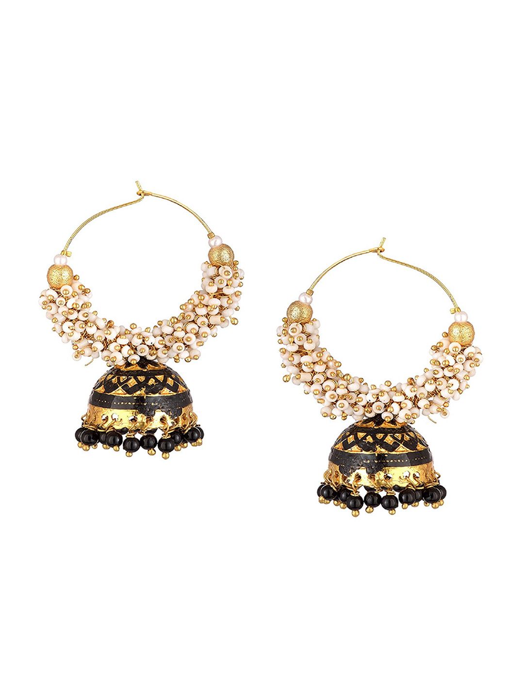 Kshitij Jewels Black Contemporary Jhumkas Earrings Price in India