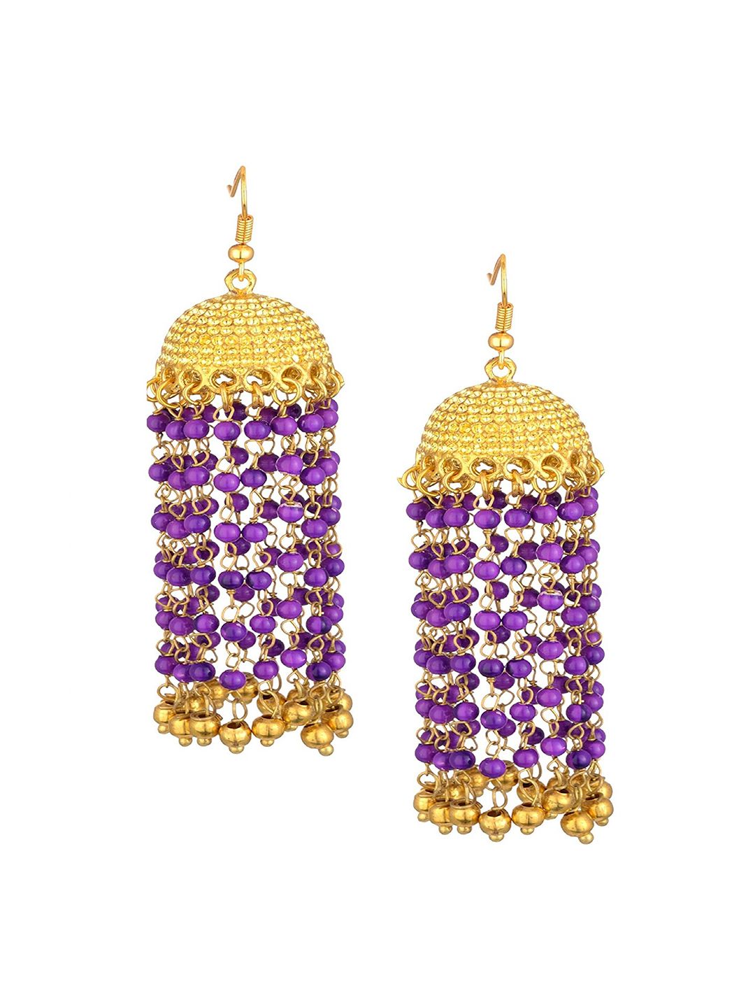 Kshitij Jewels Purple Contemporary Jhumkas Earrings Price in India