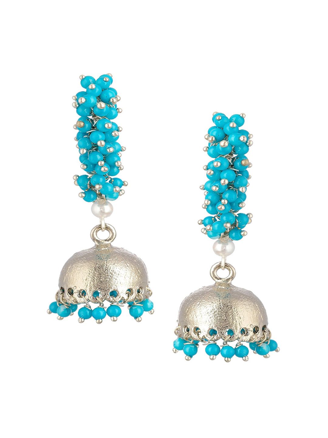 Kshitij Jewels Blue Contemporary Jhumkas Earrings Price in India