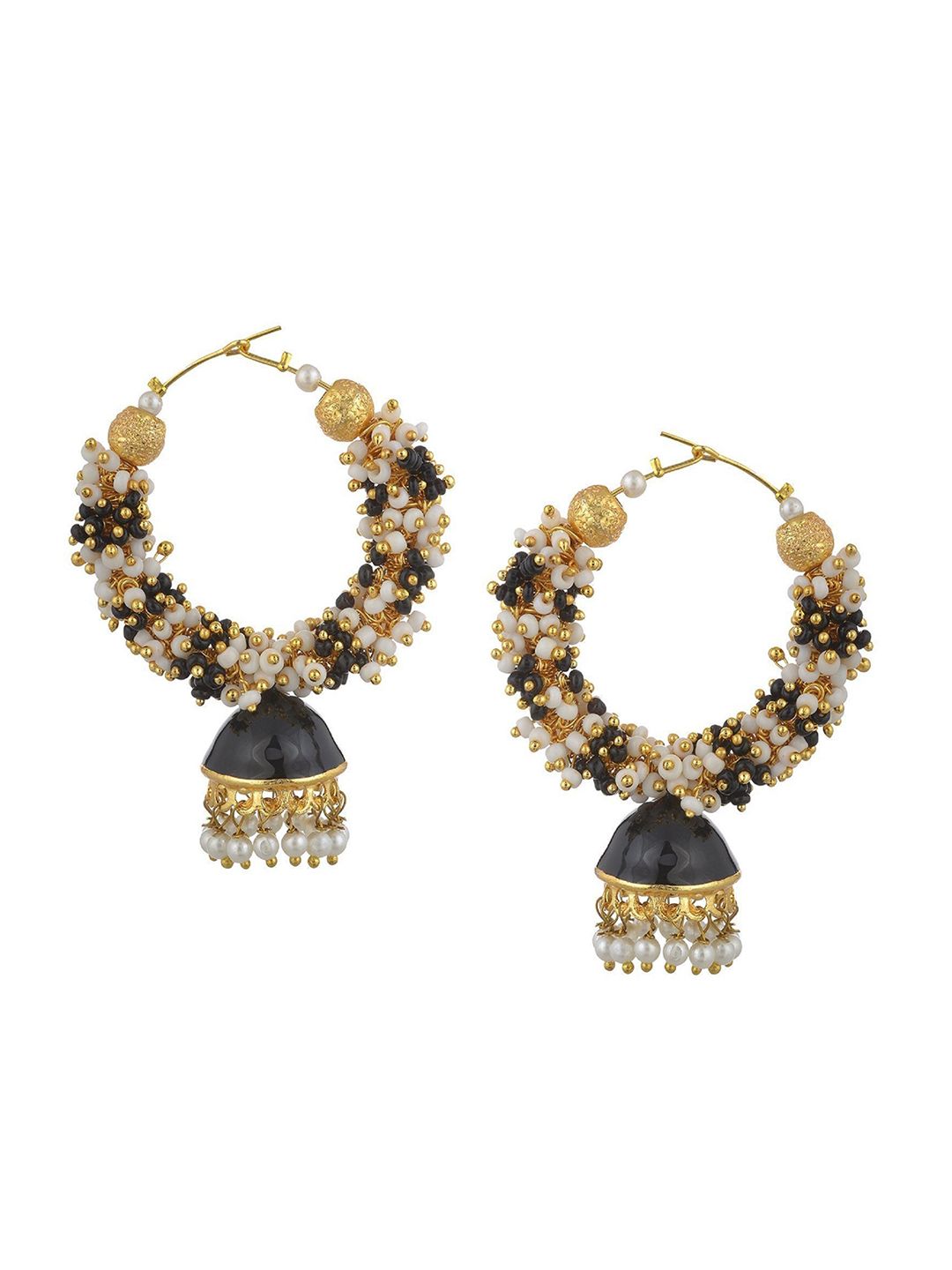 Kshitij Jewels Black Contemporary Jhumkas Earrings Price in India