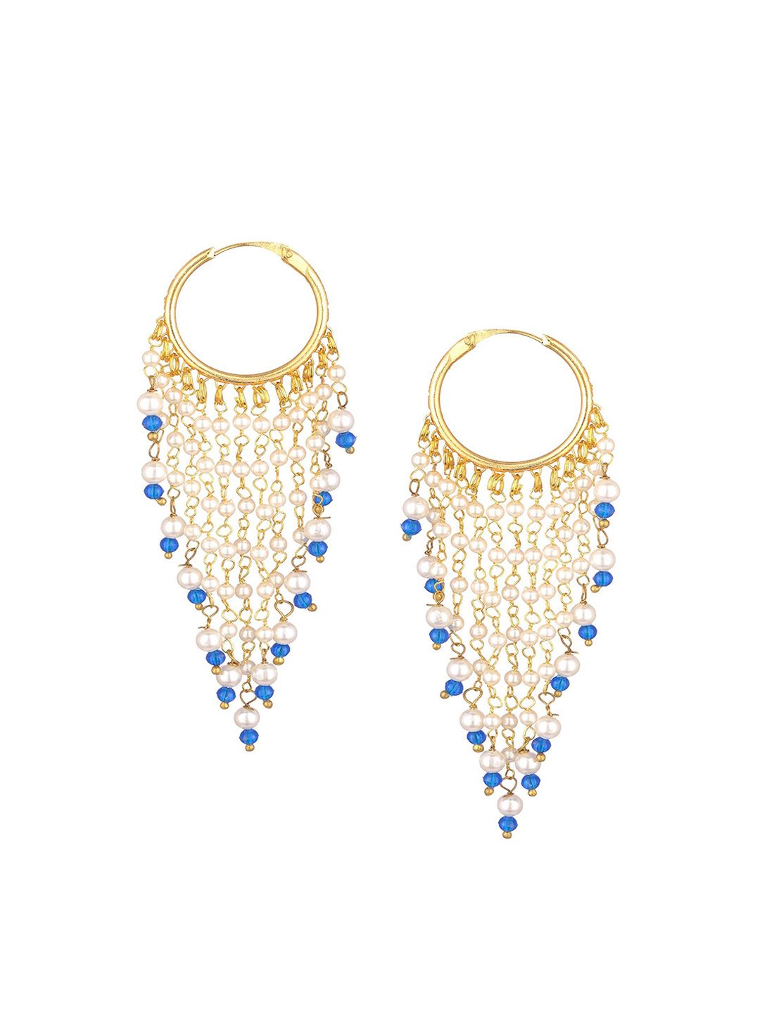 Kshitij Jewels White Contemporary Hoop Earrings Price in India