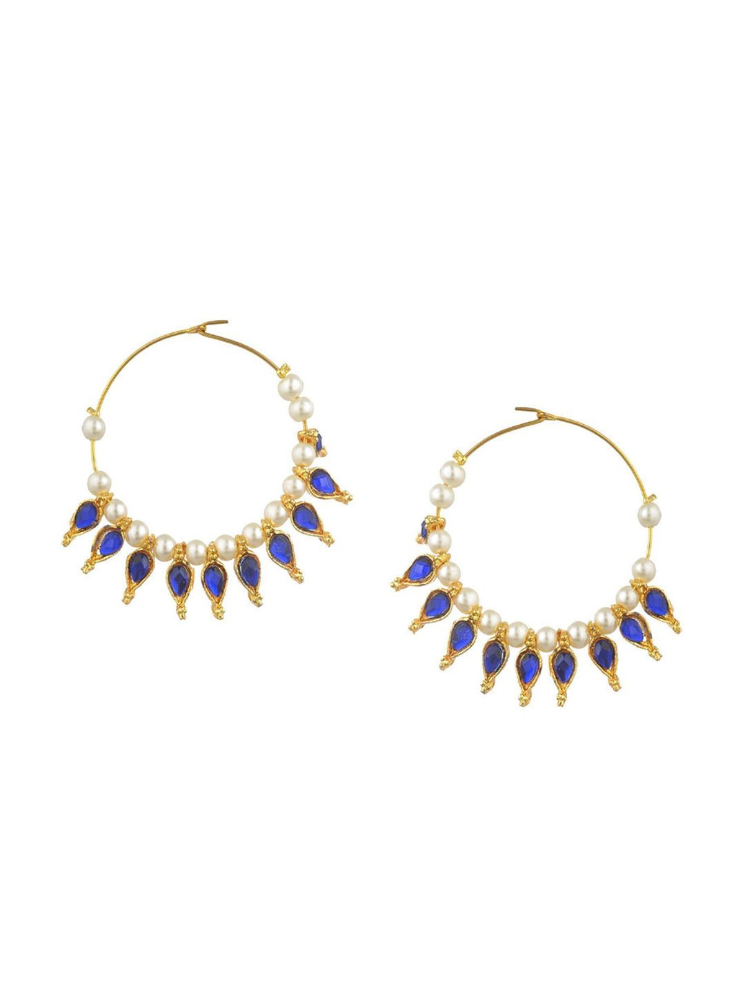 Kshitij Jewels Blue Contemporary Hoop Earrings Price in India