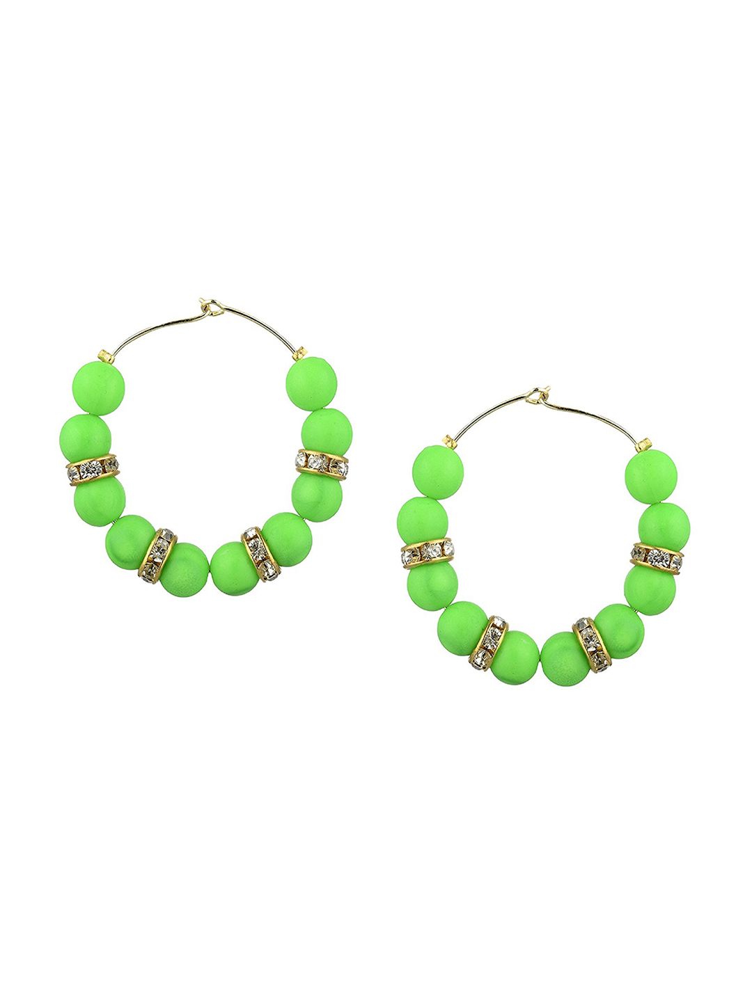 Kshitij Jewels Green Contemporary Hoop Earrings Price in India