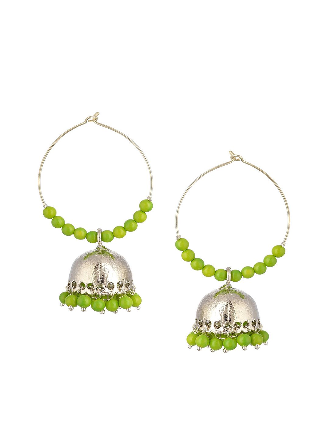 Kshitij Jewels Green Contemporary Jhumkas Earrings Price in India