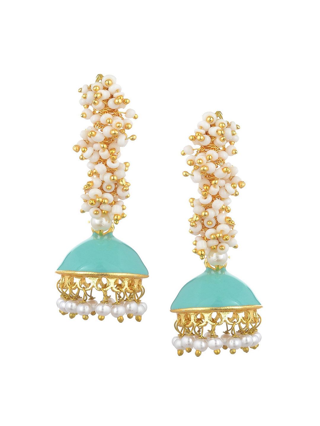 Kshitij Jewels Blue Contemporary Jhumkas Earrings Price in India