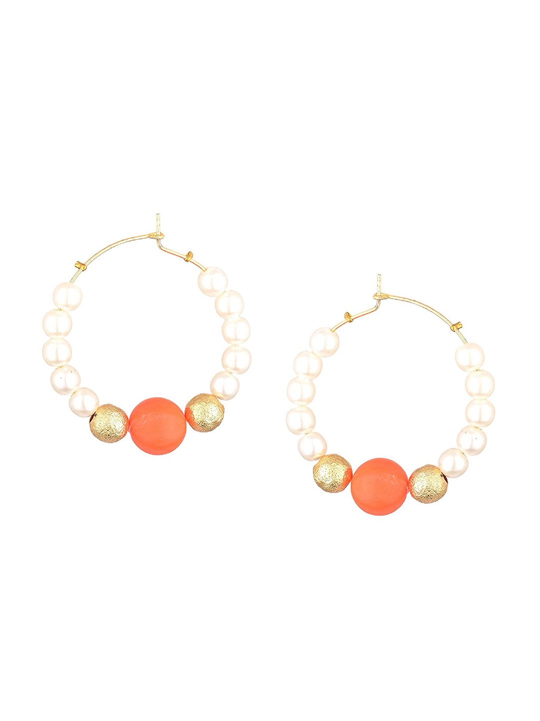 Kshitij Jewels Orange Contemporary Hoop Earrings Price in India