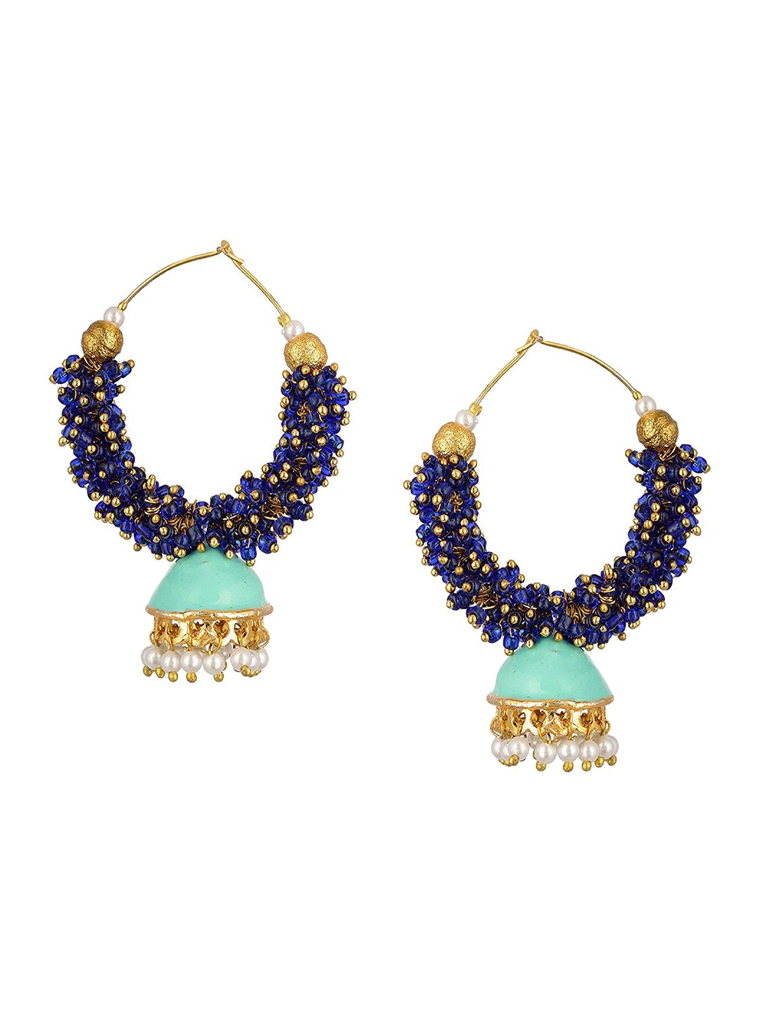 Kshitij Jewels Multicoloured Contemporary Hoop Earrings Price in India