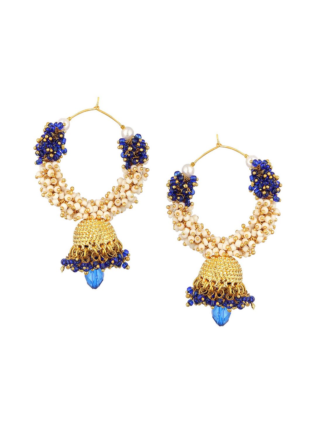 Kshitij Jewels Blue Contemporary Jhumkas Earrings Price in India