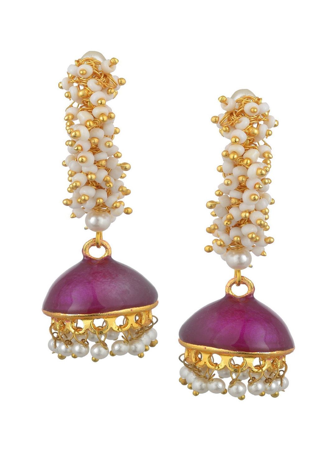 Kshitij Jewels Purple Contemporary Jhumkas Earrings Price in India