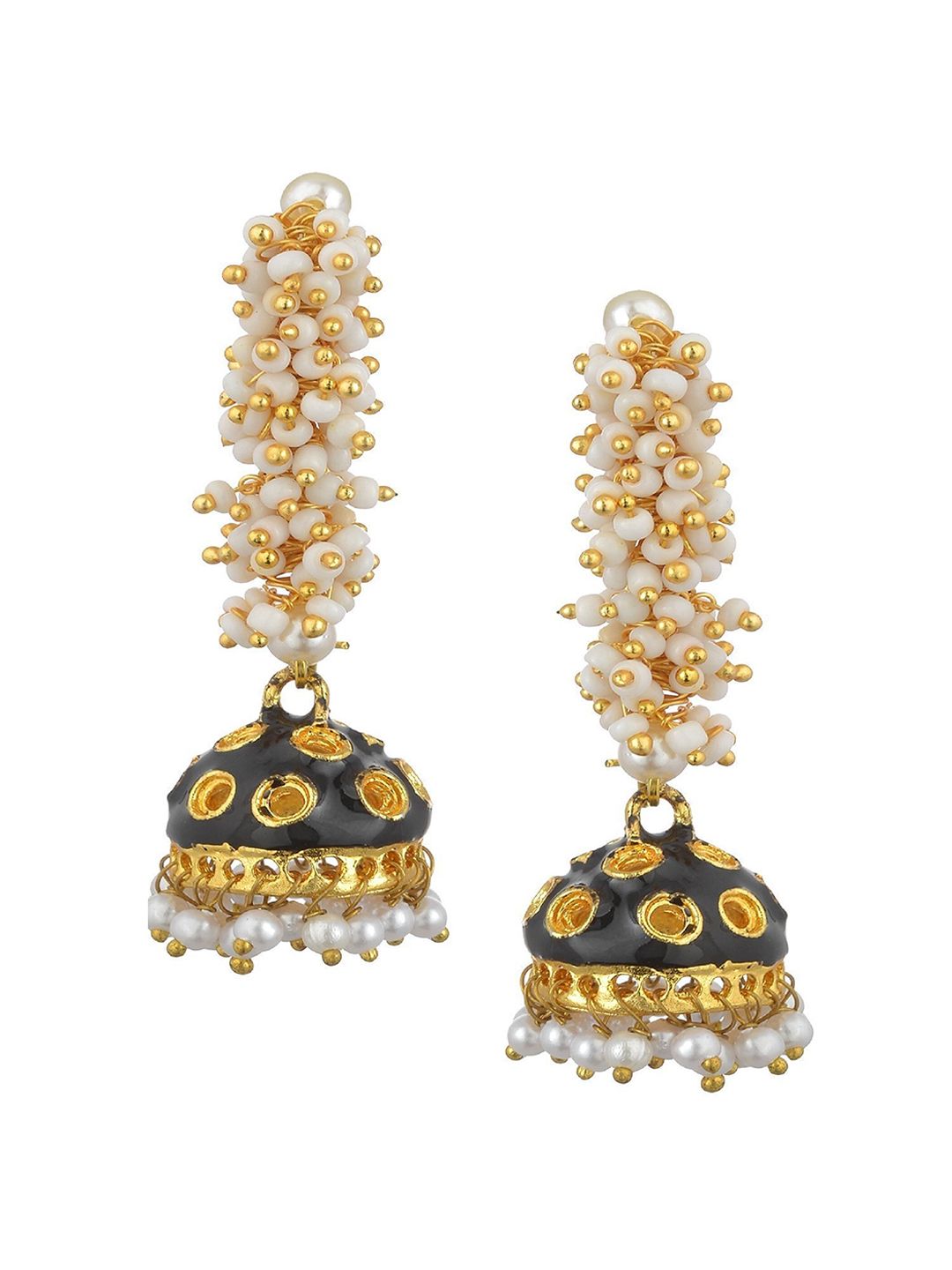 Kshitij Jewels Black Contemporary Jhumkas Earrings Price in India